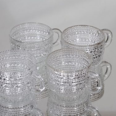 Nuutajärvi Kastehelmi kupit, kirkas, 4 kpl, suunnittelija Oiva Toikka,