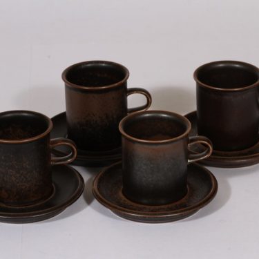 Arabia Ruska kahvikupit, ruskea, 4 kpl, suunnittelija , ruskea lasite