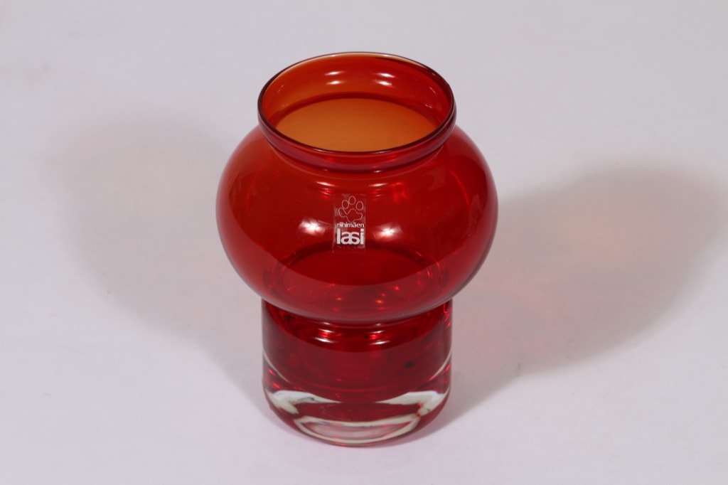 Riihimäen lasi Välkky tuikkulyhty, rubiininpunainen, suunnittelija Tamara Aladin, pieni