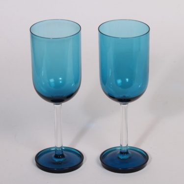 Riihimäen lasi Harlekiini mehulasit, sininen, 2 kpl, suunnittelija Nanny Still, 15 cl