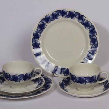 Arabia Rinki coffee cups, saucer and plate, 2 pcs
