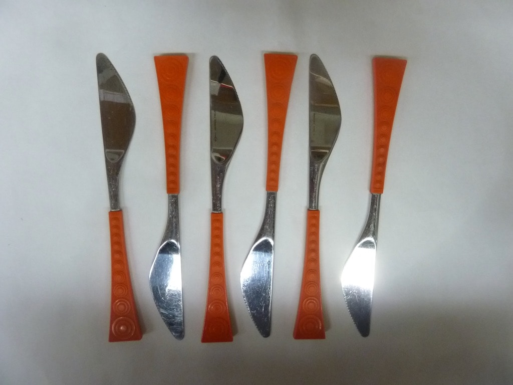 Hackman Colorina veitset, oranssi, 6 kpl, suunnittelija Nanny Still,