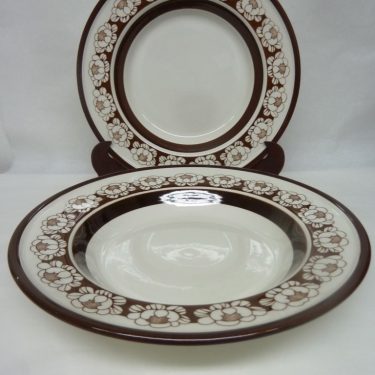 Arabia Katrilli soup plates, 2 pcs, designer Ulla Procope, silk screening