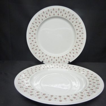 Arabia Miniflora dinner plates, 2 pcs, designer Esteri Tomula, silk screening, flower theme