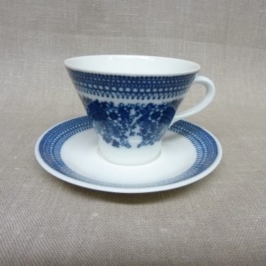 Arabia Elisabet kahvikuppi, sininen, suunnittelija Raija Uosikkinen, serikuva