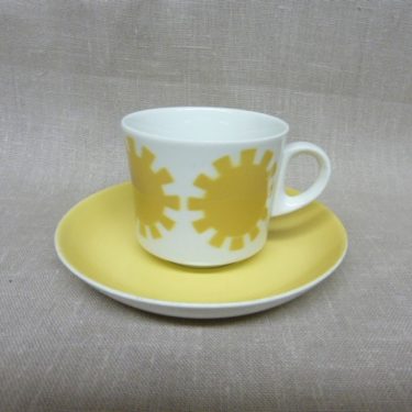 Arabia Ratas kahvikuppi, keltainen, suunnittelija , puhalluskoriste, retro