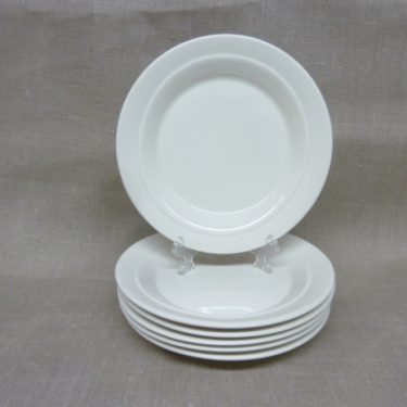 Arabia Tuuli plate, white, 6 pcs, designer Heljä Liukko-Sundström, small
