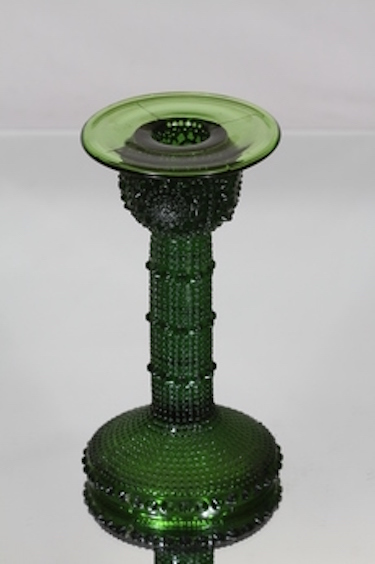 Riihimäen lasi Grapponia kynttilänjalka, vihreä, suunnittelija Nanny Still,