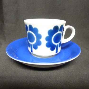 Arabia Miranda kahvikuppi, sininen, suunnittelija , puhalluskoriste, retro