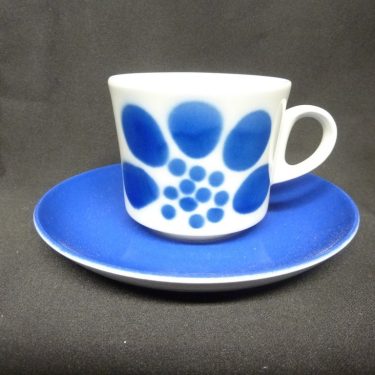 Arabia BR kahvikuppi, sininen, suunnittelija , puhalluskoriste, retro