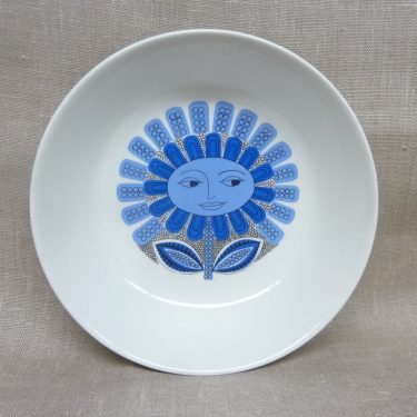Arabia Daisy plate, blue, designer Esteri Tomula, deep