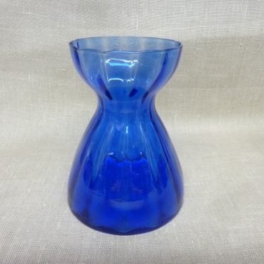 Riihimäki glass Hyacinth vase, blue, Tamara Aladin