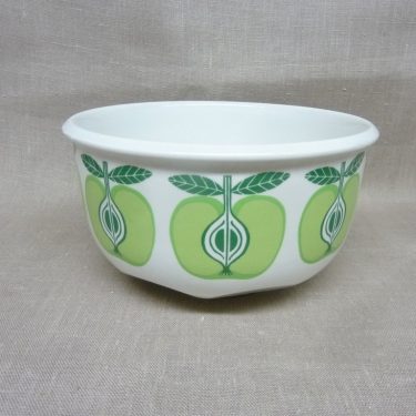 Arabia Pomona Omena bowl, designer Raija Uosikkinen, silk screening, retro