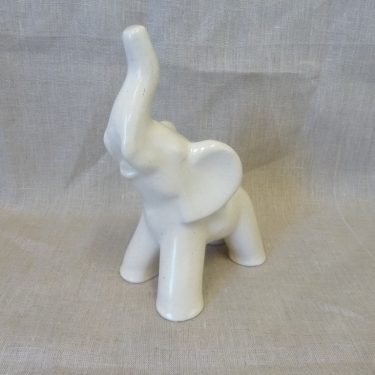 kupittaan savi 359 III animal figure, white, designer Kerttu Suvanto-Vaajakallio, elephant theme