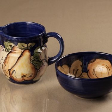 Savitorppa sugar bowl and creamer, hand-painted