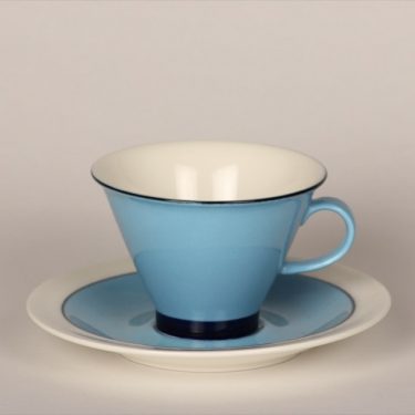 Arabia Harlekin Turkos coffee cup, turquoise, Inkeri Leivo