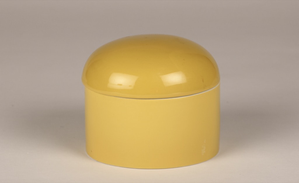 Arabia Aatami box, yellow, designer Birger Kaipiainen, retro