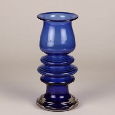 Riihimäki glass Tornado vase, blue, Tamara Aladin