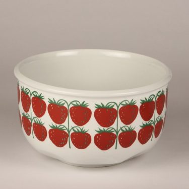 Arabia Pomona strawberry bowl, designer Raija Uosikkinen, big, silk screening, retro