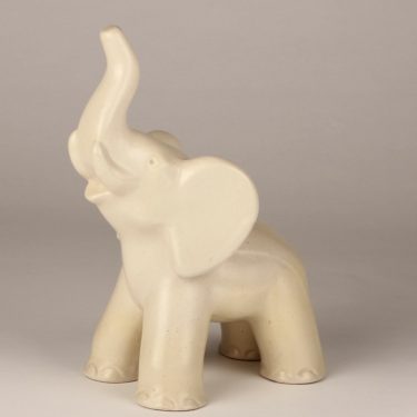 Kupittaan savi 359 III animal figure, cream white, designer Kerttu Suvanto-Vaajakallio, elephant theme
