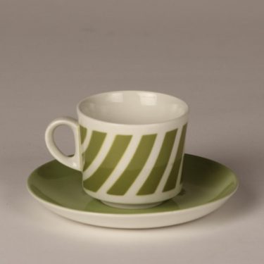 Arabia BR kahvikuppi, vihreä, suunnittelija , puhalluskoriste, retro