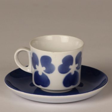Arabia BR coffee cup, blown decoration, blue, retro