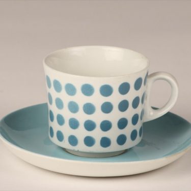 Arabia Pop coffee cup, blown decoration, light blue, retro