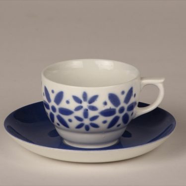 Arabia Armi coffee cup, blown decoration, blue, retro