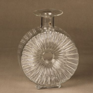 Riihimäen lasi Aurinkopullo decorative bottle, ¾, designer Helena Tynell