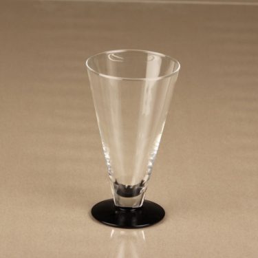 Nuutajärvi Klippan lasi, kirkas, musta, 4 kpl, suunnittelija Markku Salo,