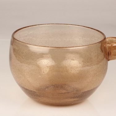 Nuutajärvi Iglu bowl, brown, designer Oiva Toikka, signed