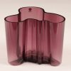 Iittala Savoy vase, dark purple, designer Alvar Aalto, signed, 3