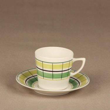 Arabia Verkko coffee cup, hand-painted, designer Esteri Tomula, retro