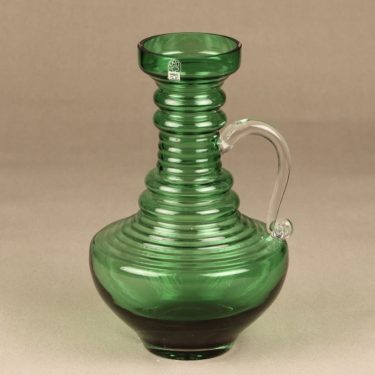 Riihimäen lasi Kleopatra maljakko, vihreä, suunnittelija Tamara Aladin,
