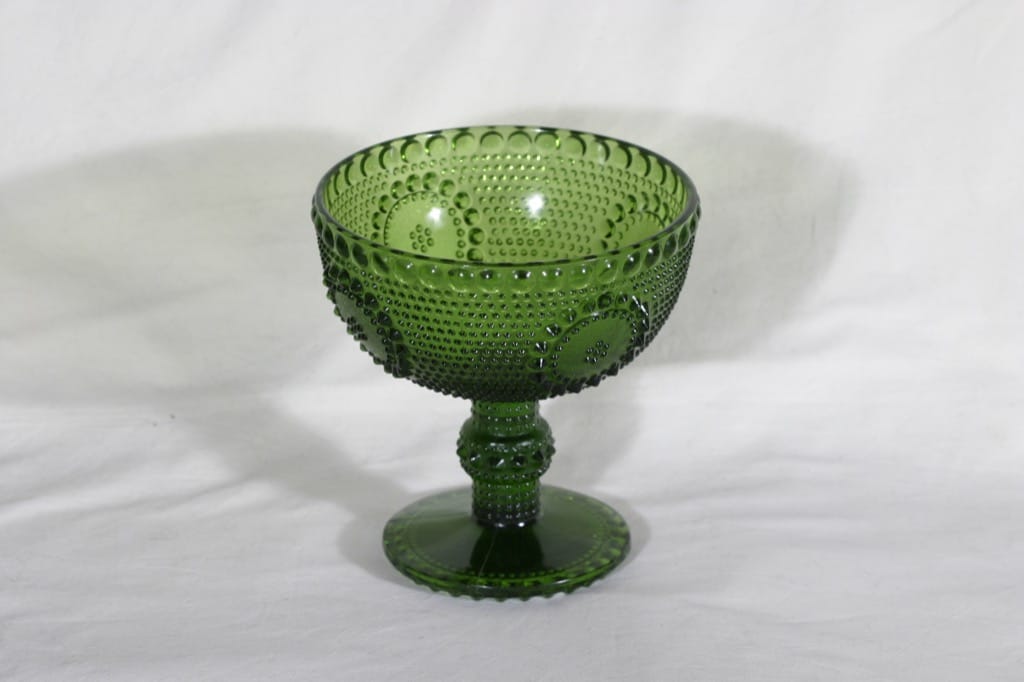 Riihimäen lasi Grapponia malja, vihreä, suunnittelija Nanny Still,