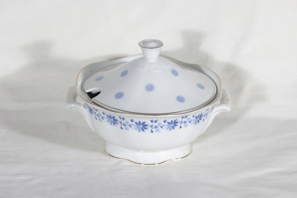 Arabia Fenno soup bowl, blue, silk screening, ornament