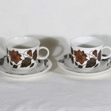 Arabia Tea for two teekupit, 2 kpl, suunnittelija Gunvor Olin-Grönqvist, serikuva