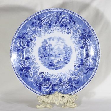 Arabia Maisema platter, blue, copper ornament, big