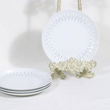Arabia riisiposliini plates, white, 4 pcs