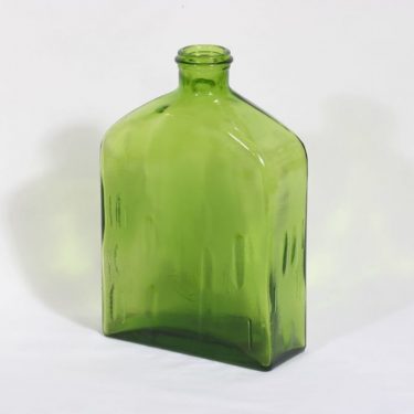 Riihimäen lasi Lankkupullo koristepullo, vihreä, suunnittelija Helena Tynell,