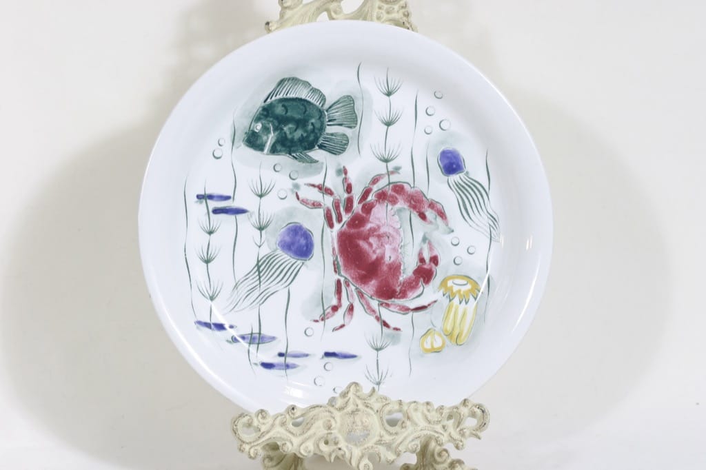 Arabia Crayfish plate, hand-painted, designer Anja Juurikkala