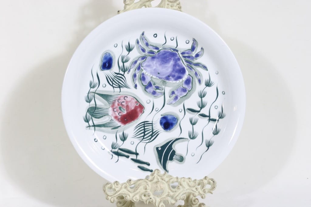 Arabia Crayfish plate, hand-painted, designer Anja Juurikkala