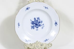 Arabia FQ soup plates, flower decorative, copper ornament