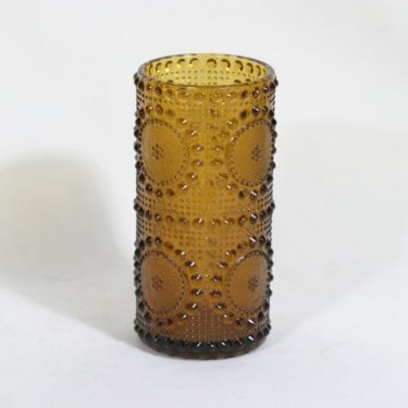 Riihimäen lasi Grapponia maljakko, amber, suunnittelija Nanny Still,