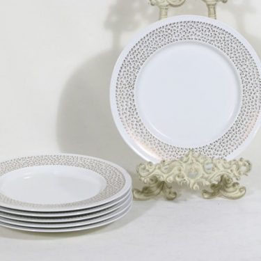 Arabia Kimmel lautaset, 6 kpl, suunnittelija, designer Esteri Tomula, silk screening