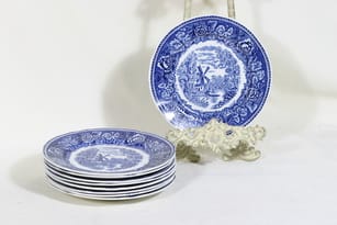 Arabia Maisema dinner plates, 7 pcs, copper ornament