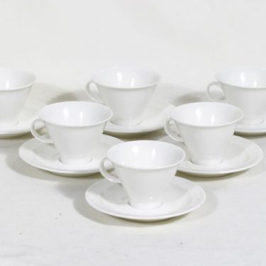 Arabia Harlekin mocka cups, white 6 pcs, designer Inkeri Leivo