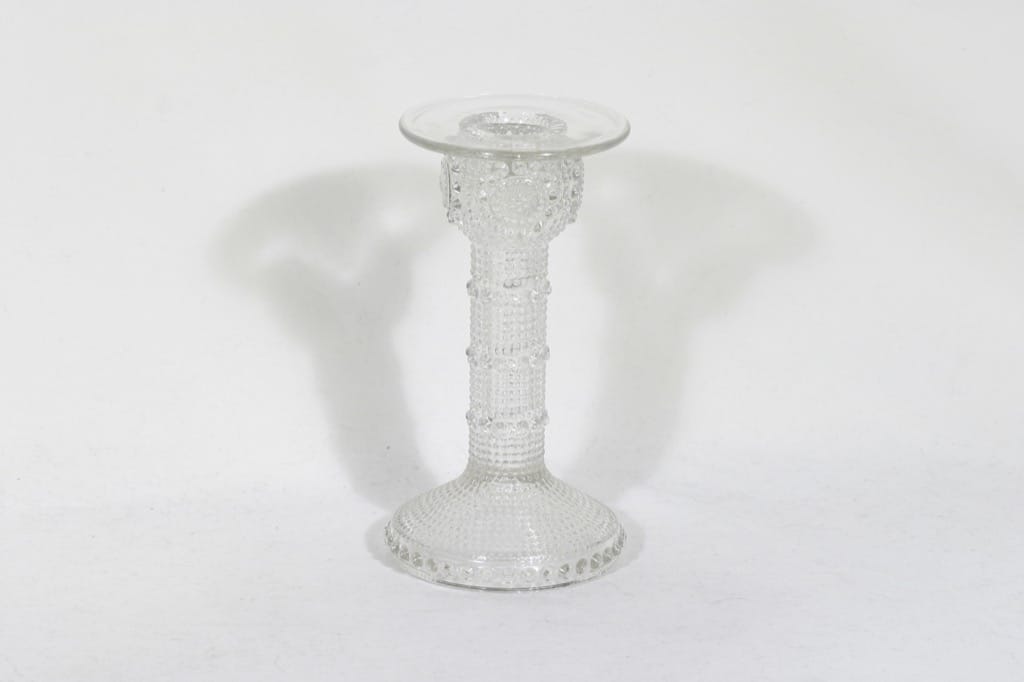 Riihimäen lasi Grapponia kynttilänjalka, kirkas, suunnittelija Nanny Still,