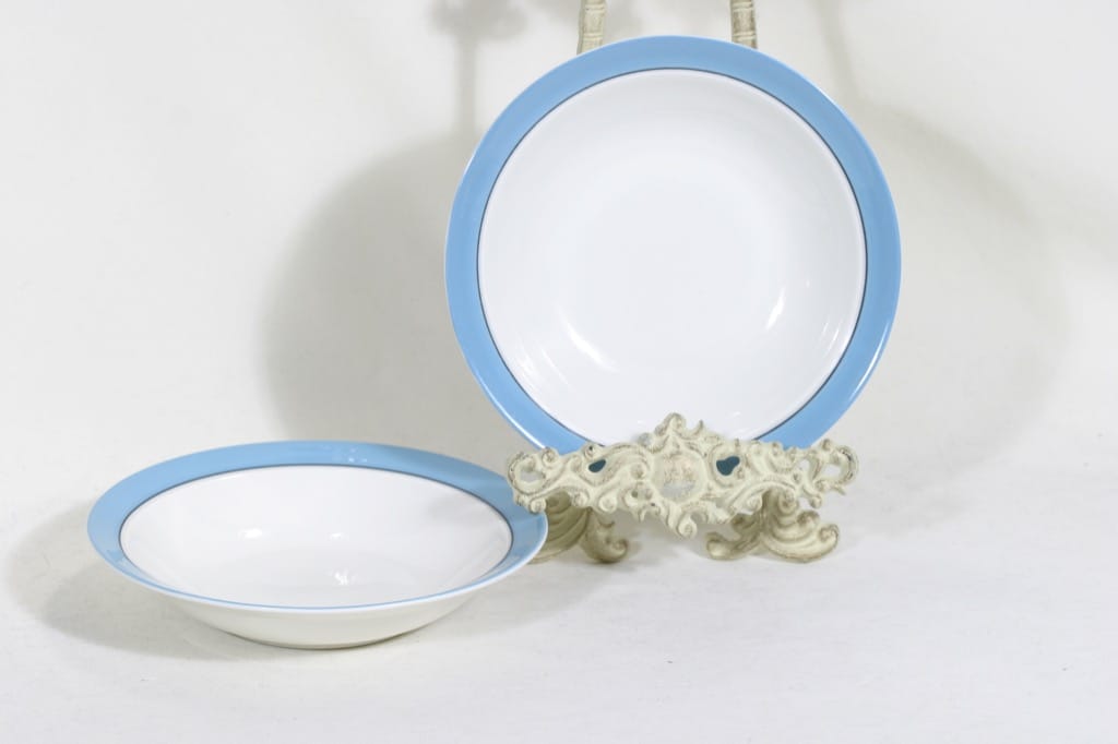Arabia Harlekin Turkos soup plates, 2 pcs, decorative stripe