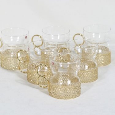 Iittala Tsaikka teekupit, kirkas, 6 kpl, suunnittelija Timo Sarpaneva,